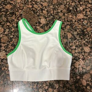 KYODAN White/green Tennis Ottoman Bra Top